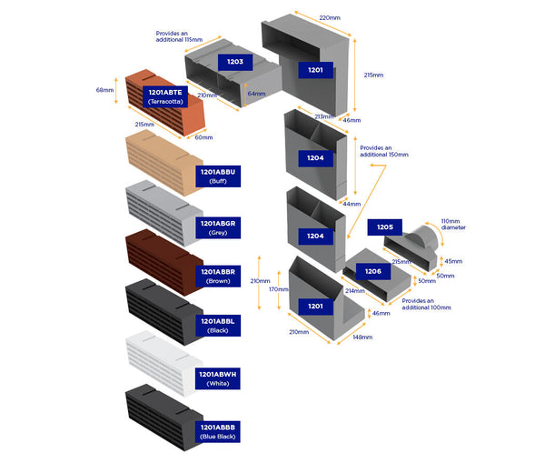 Timloc 1205 Underfloor Vent Duct Adapter to suit 110mm