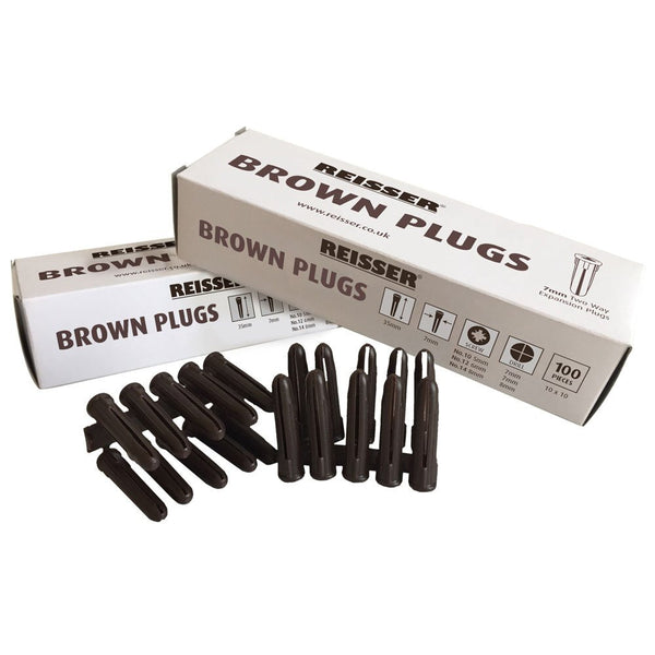 Brown Expansion Wall Plug (7.0mm) - (Qty 100)