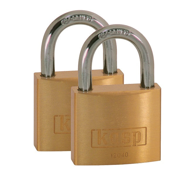 Kasp Brass Padlock 40mm - Twin Keyed Alike Set