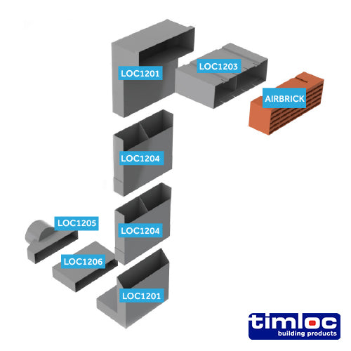 TIMLOC 1203 UNDERFLOOR VENT HORIZONTAL FRONT EXTENSION +115MM