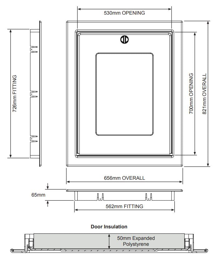 Manthorpe Drop Down Loft Access Door - Twist Catch GL250-03
