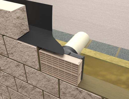 Manthorpe Thru...air® Single airbrick with 4 inch pipe - G941