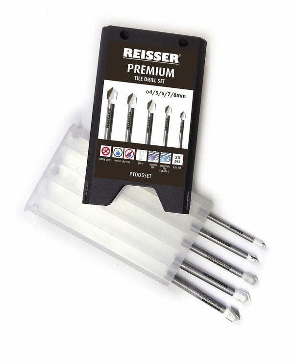 Reisser Premium 5 Piece Tile & Glass Drill Bit Set 4-8mm
